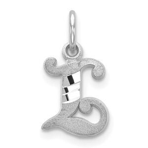 14k White Gold, Isabelle Collection, Mini Letter L Initial Charm